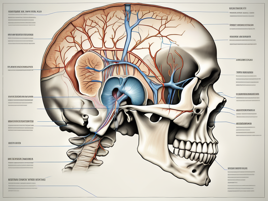 A detailed cross-section of the human skull