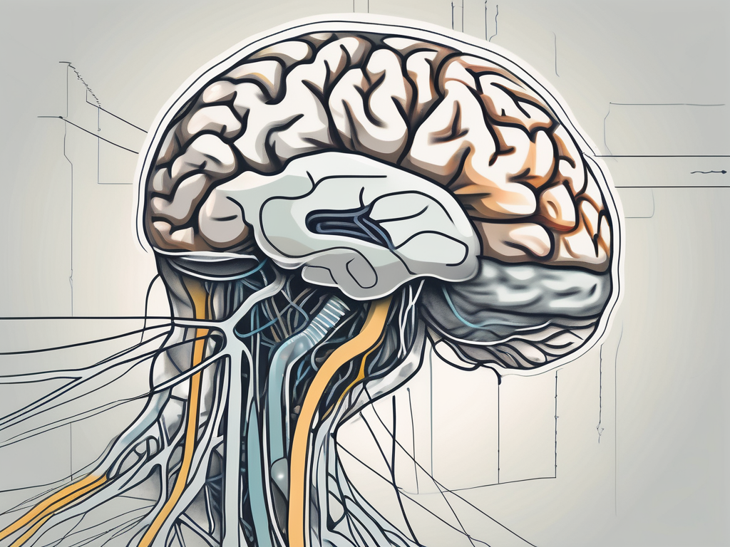 The human brain with the trochlear nerve highlighted