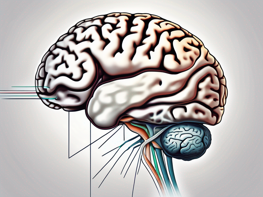 The human brain with the trochlear nerve highlighted